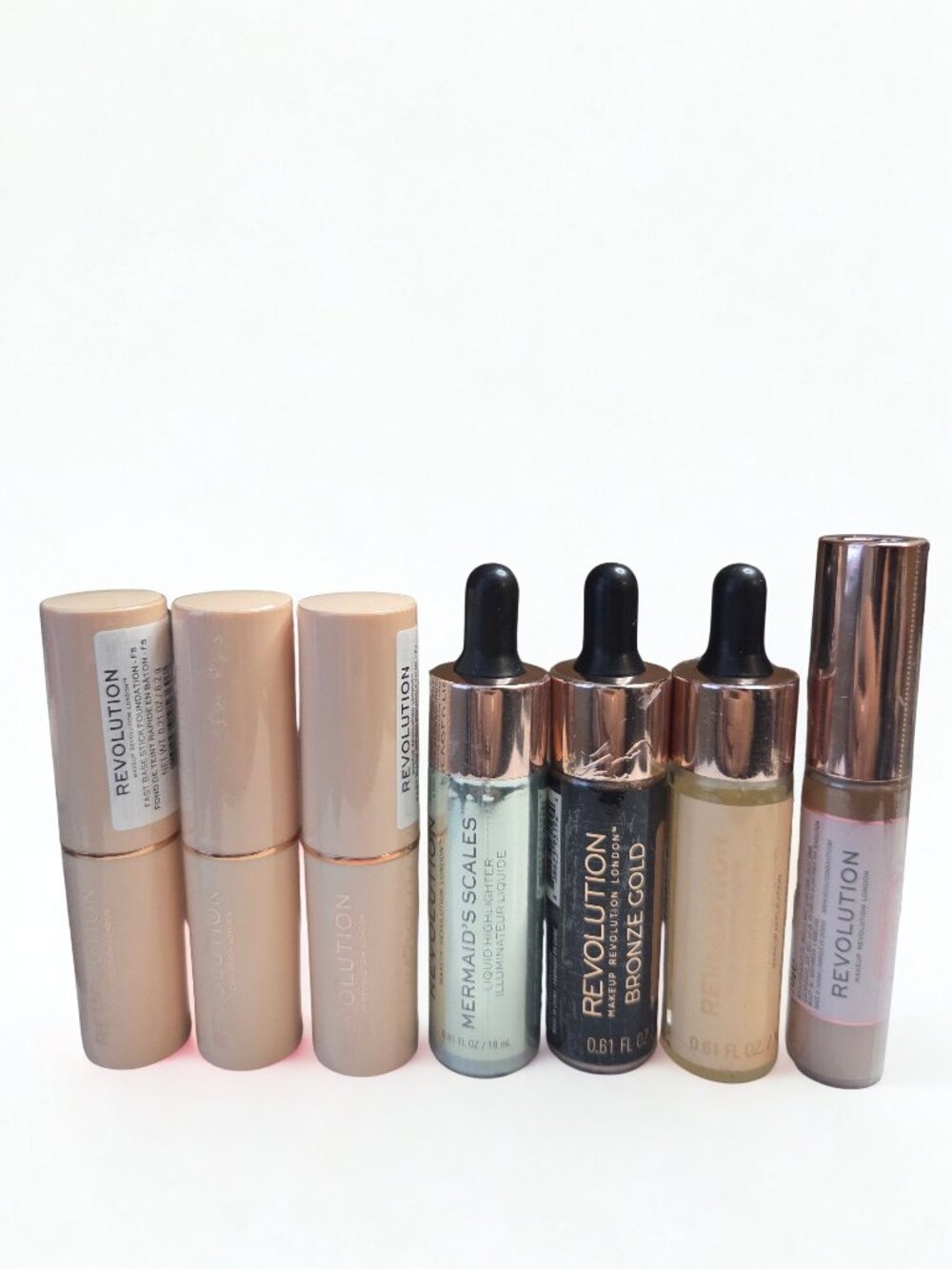 Makeup Revolution Bundle 8pc Foundation Sticks Drops Baking Oil Reseller Lot